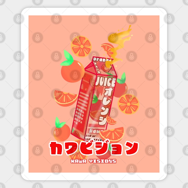 Juice Box Orange, ORENJI 🍊🍹 Magnet by Kowhai Art